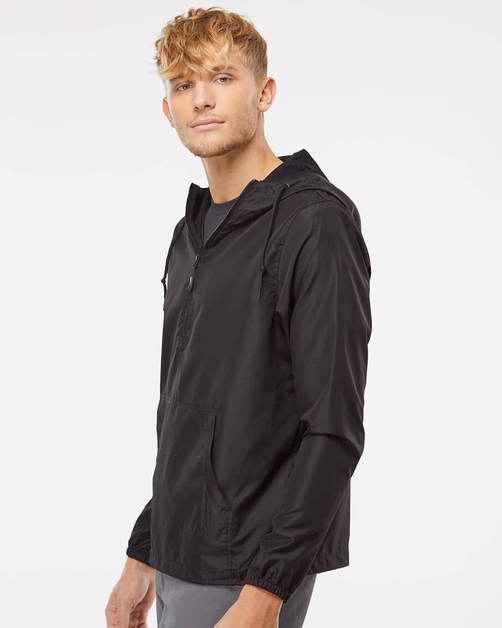 Independent Trading Embroidered Co. Lightweight 1/4-Zip Windbreaker