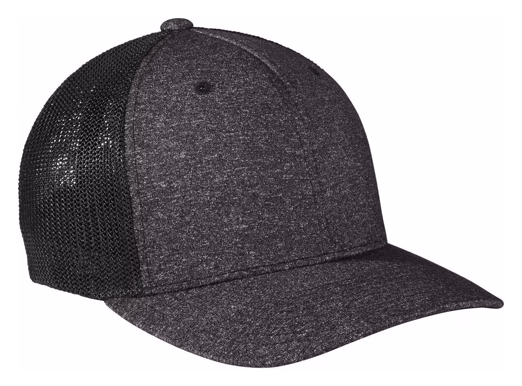 Port Authority Embroidered Flexfit Melange Mesh Back Trucker Hat Image - Port Authority Embroidered Flexfit Melange Mesh Back Trucker Hat